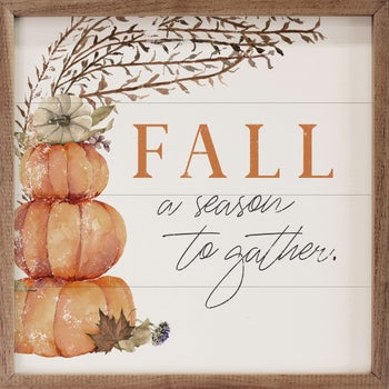 Fall A Season To Gather Pumpkins White